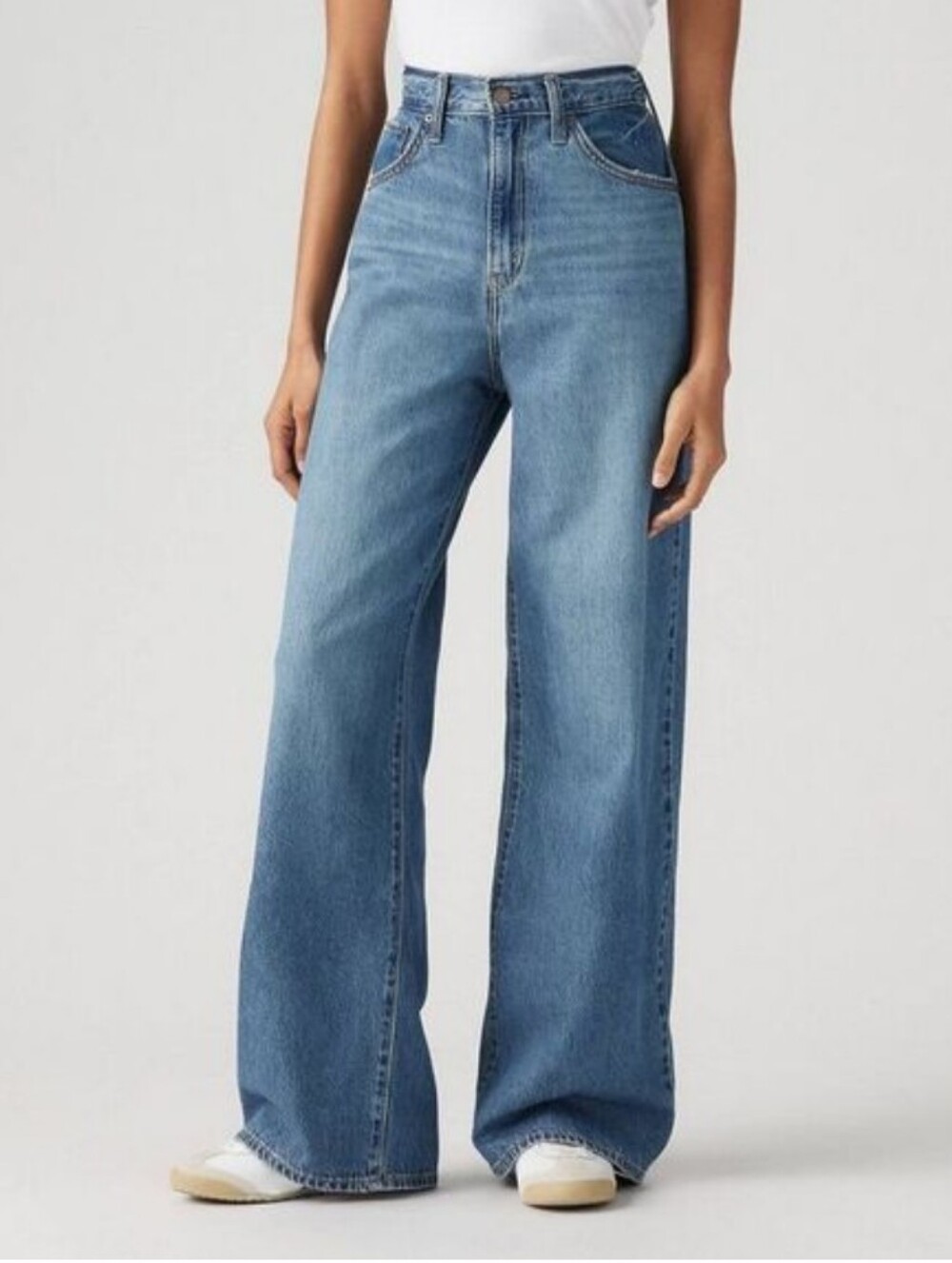 Levi's Cinch Baggy Wide-Leg High-Rise Jeans - New Shade Chasi Chasing Dreams
